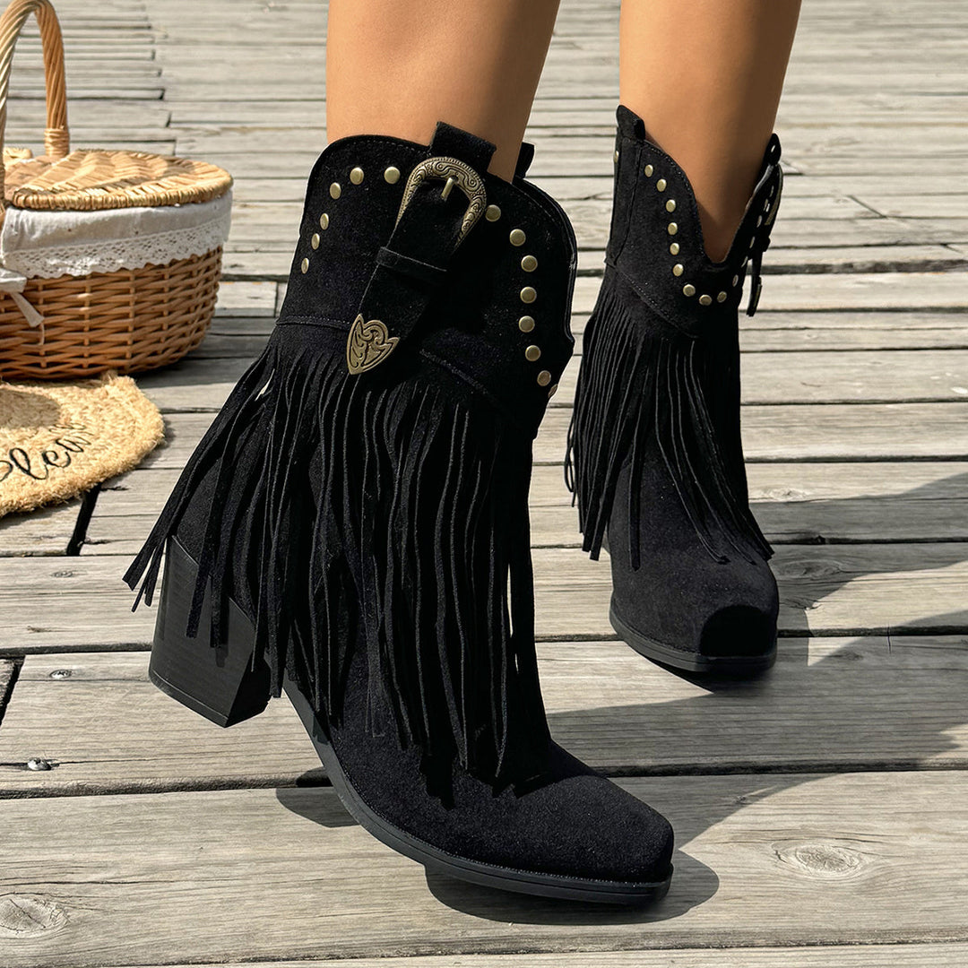 Luna| Fringe Heart Boots