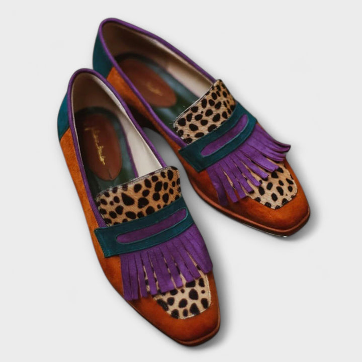 Fallon – Brown Loafer with Leopard Print