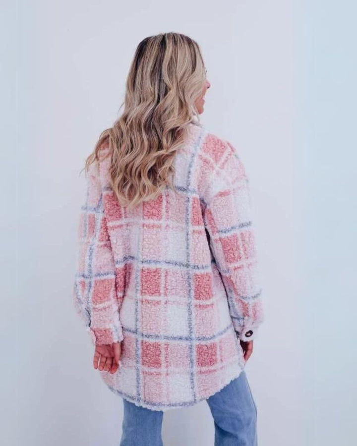 Elinara - Polar Fleece Plaid Jacket