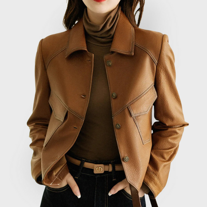 Olive | Leather Jacket for Spring