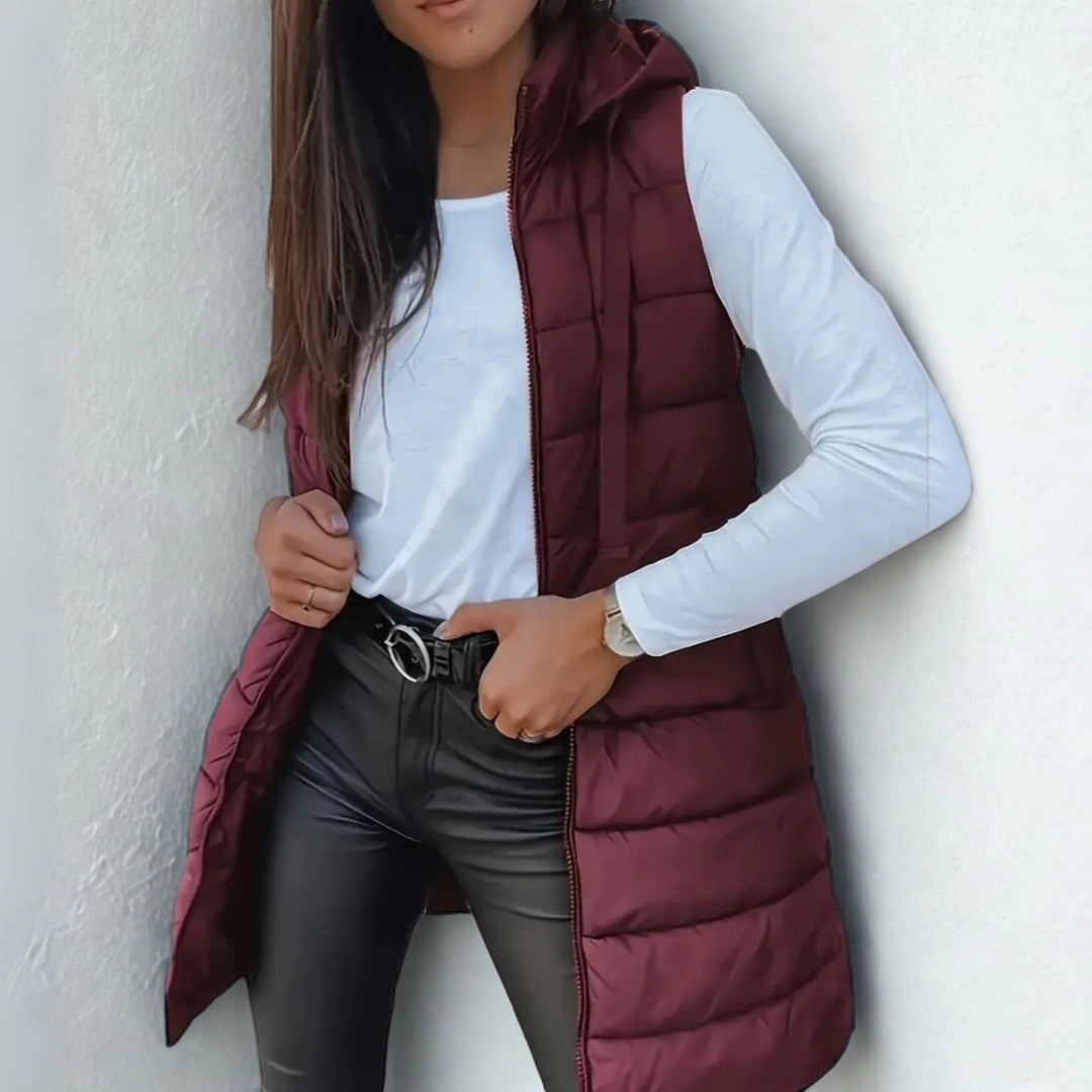 RAIN™ - Casual Sleeveless Hood Long Puffer Vest