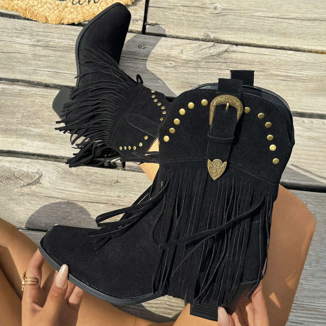 Luna| Fringe Heart Boots
