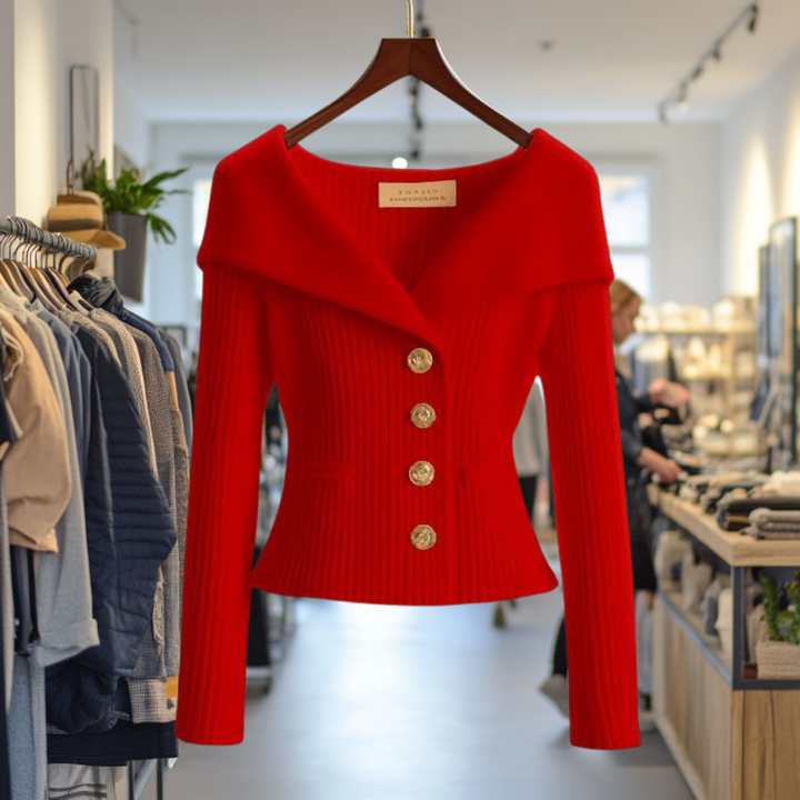 Clara | Bold Buttoned Sweater Jacket