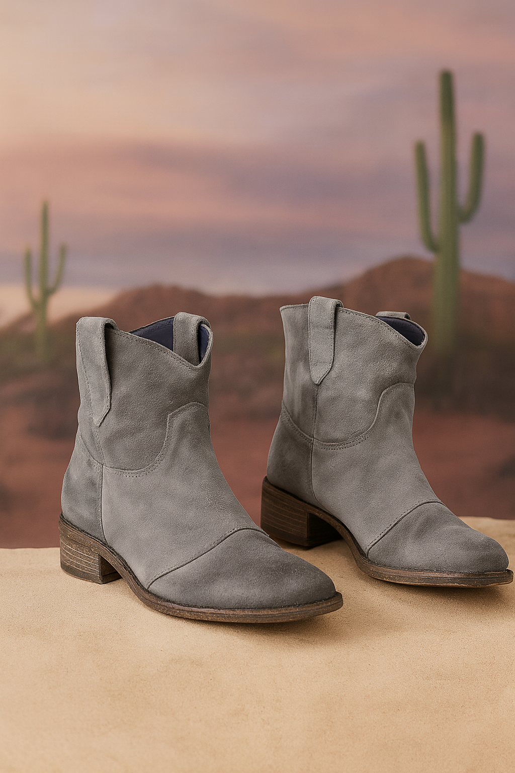 Faye | Premium Suede Western Ankle Boots