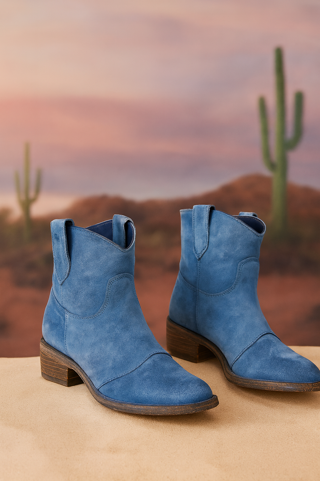Faye | Premium Suede Western Ankle Boots