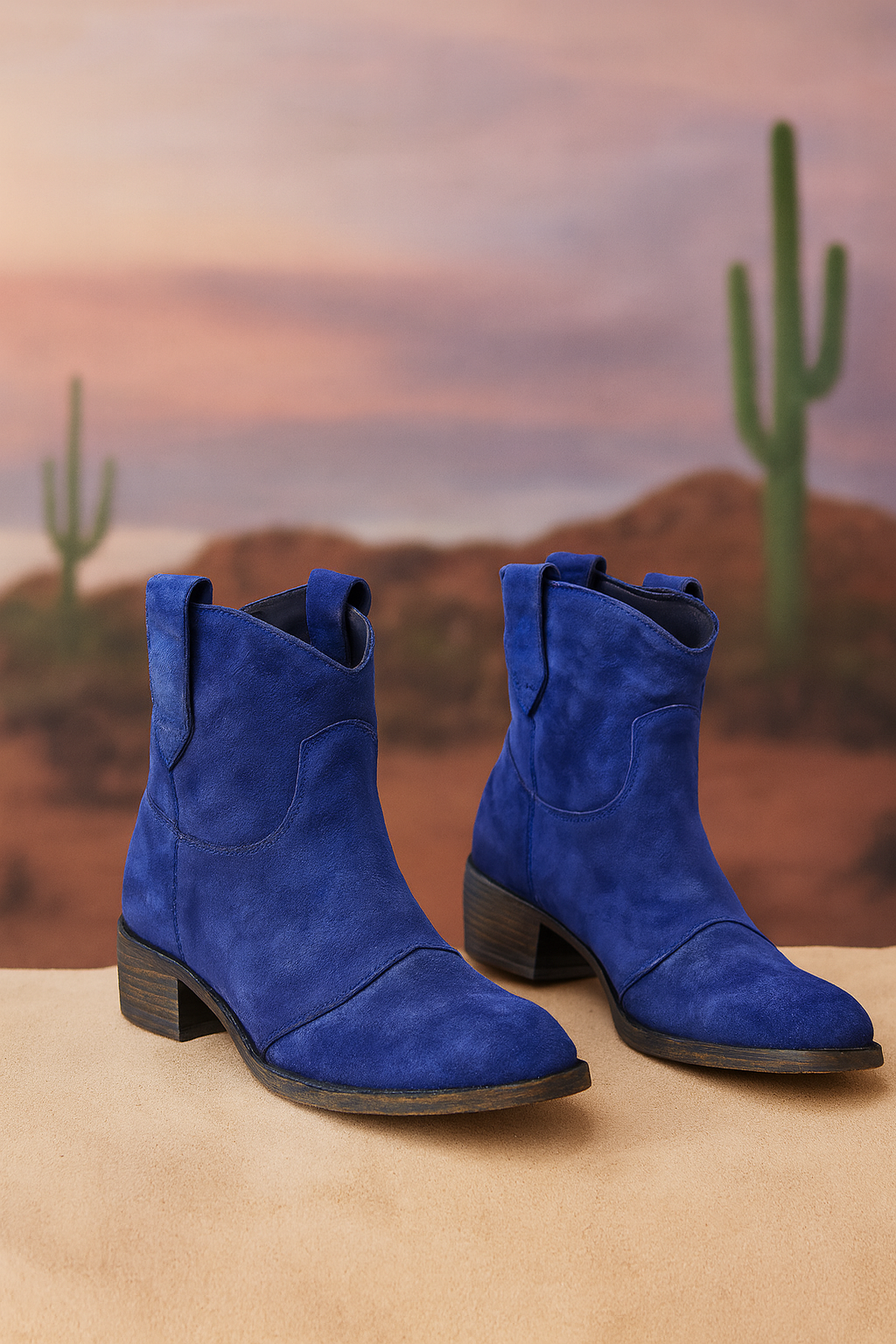 Faye | Premium Suede Western Ankle Boots