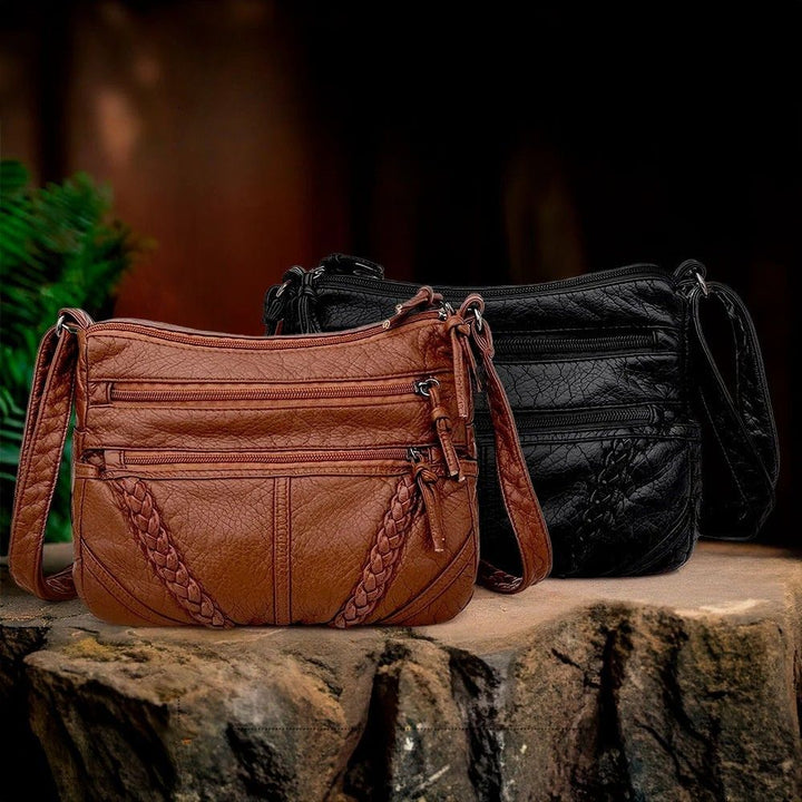 Frances | Braided Leather Crossbody Bag