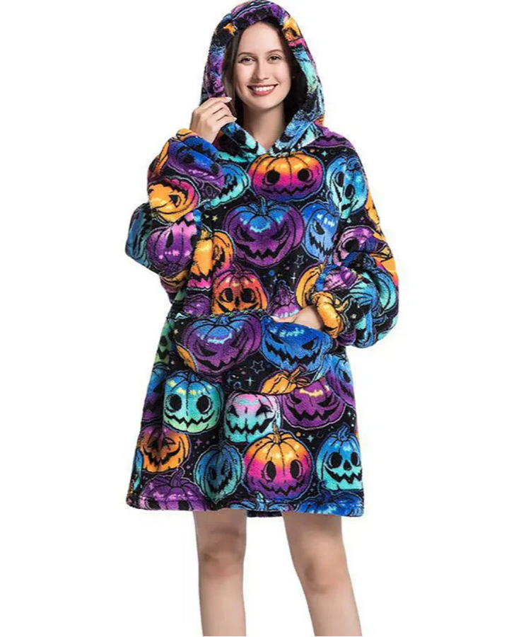 Halloween Pajamas & Blanket Loungewear Set for Women & Men