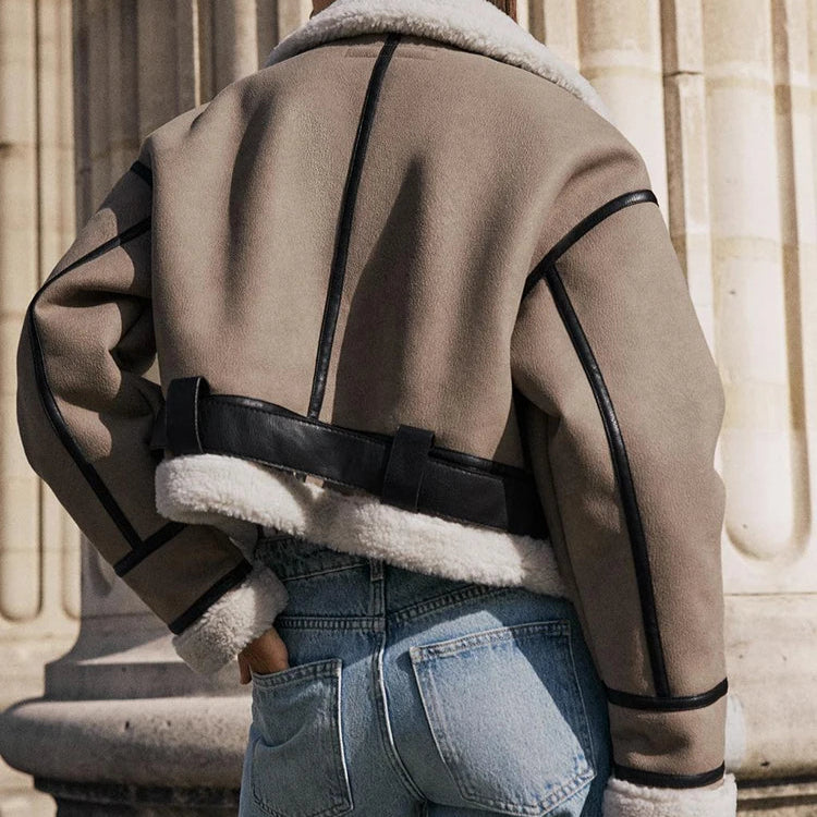 Olive | Versatile Khaki Leather Jacket