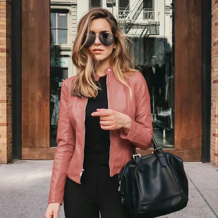 Olive | Versatile Leather Jacket