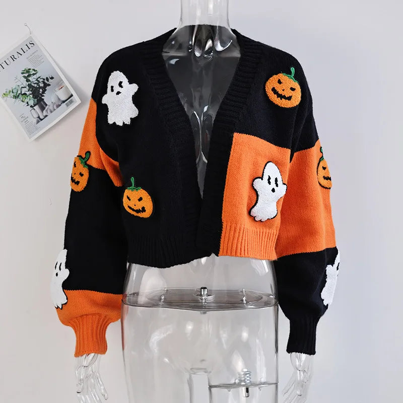 Dakota | Pumpkin & Ghost Cardigan