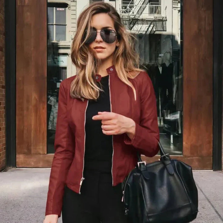 Olive | Versatile Leather Jacket