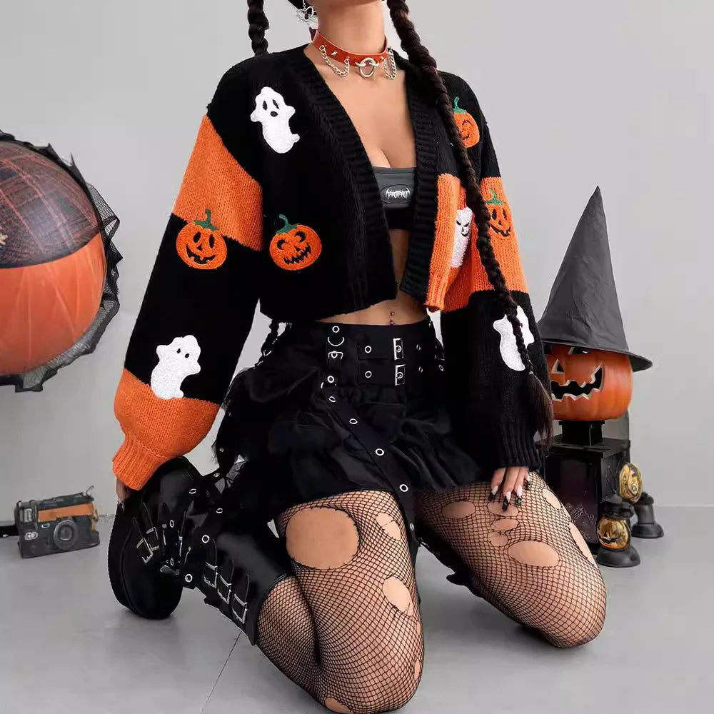 Dakota | Pumpkin & Ghost Cardigan