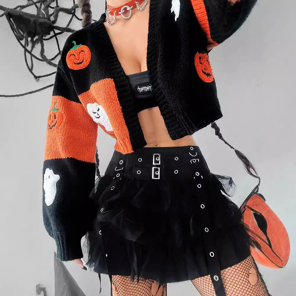 Dakota | Pumpkin & Ghost Cardigan