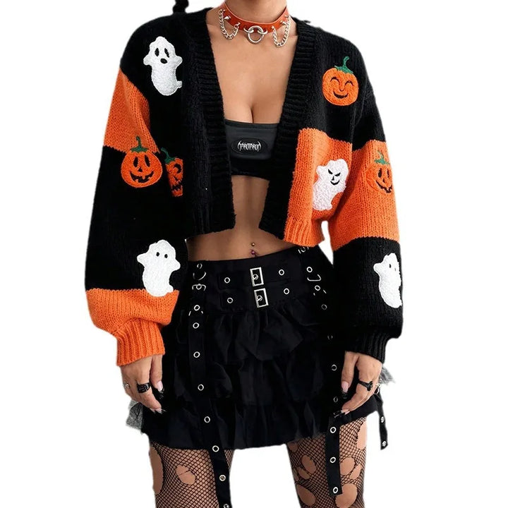 Dakota | Pumpkin & Ghost Cardigan