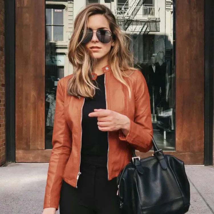 Olive | Versatile Leather Jacket