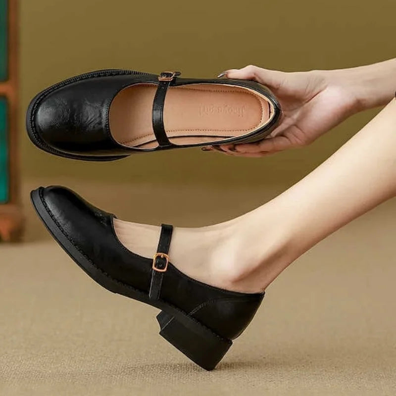 Classic Comfort Mary Janes Made Of Leather