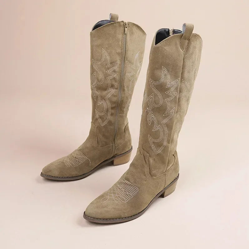 Bibi | Embroidered Western Cowboy Boots