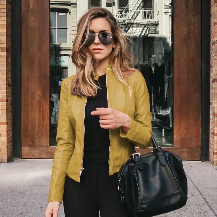 Olive | Versatile Leather Jacket