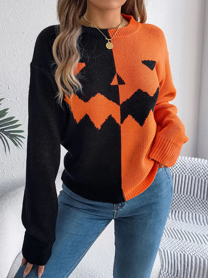 Reese | Two-Tone Pumpkin Sweater
