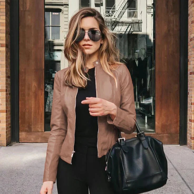 Olive | Versatile Leather Jacket
