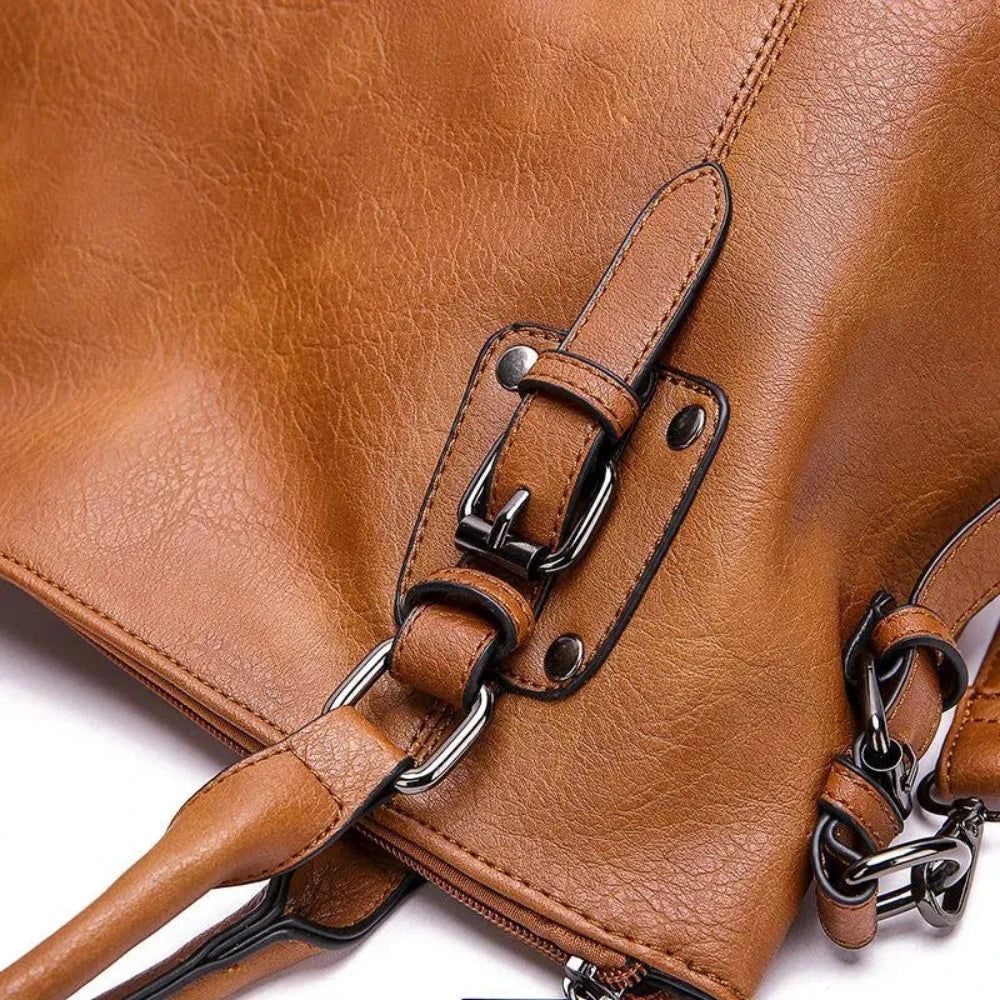 Cassie  | Buckle Detail Leather Handbag