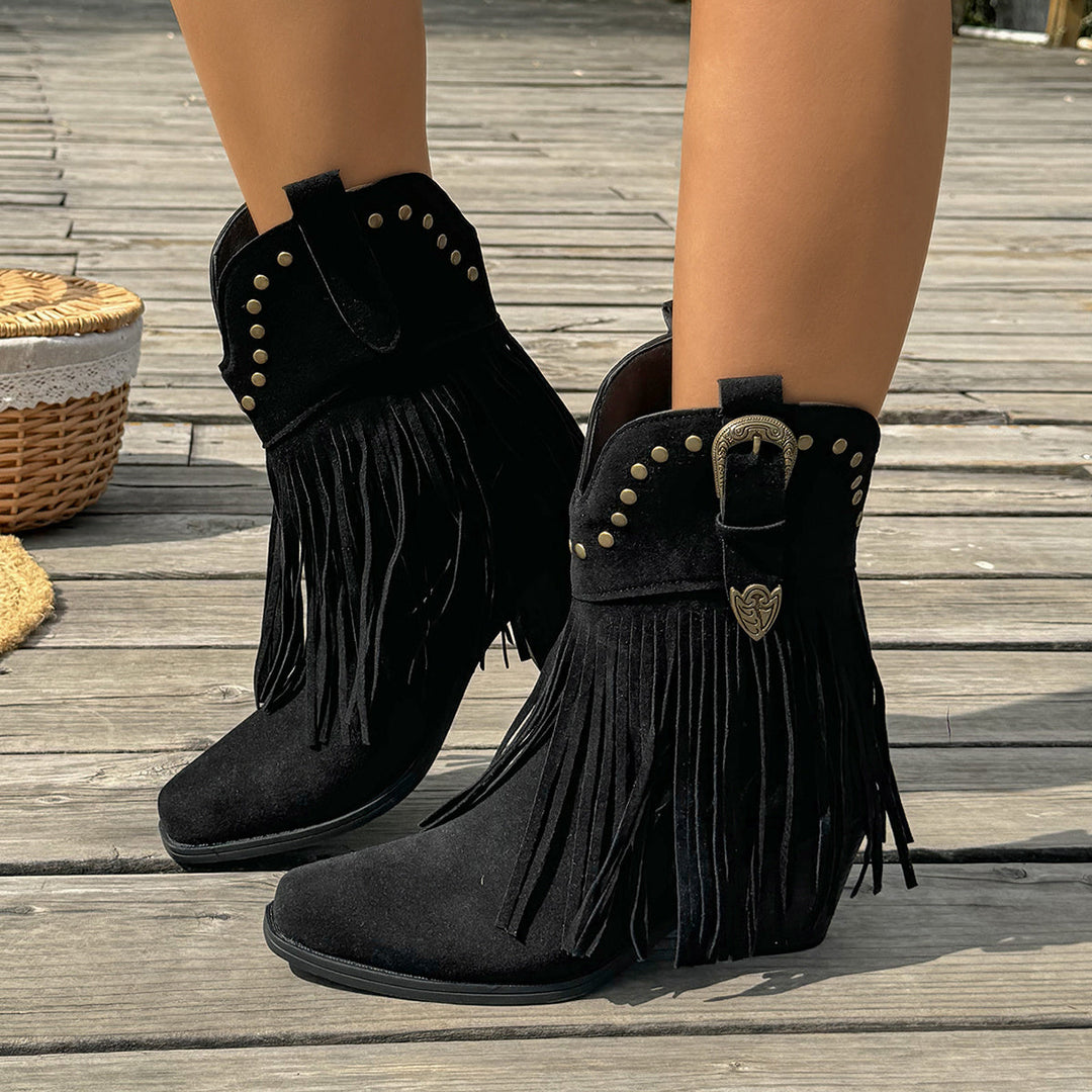 Luna| Fringe Heart Boots