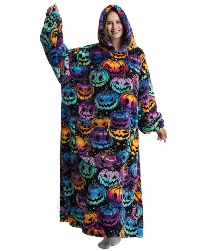Halloween Pajamas & Blanket Loungewear Set for Women & Men