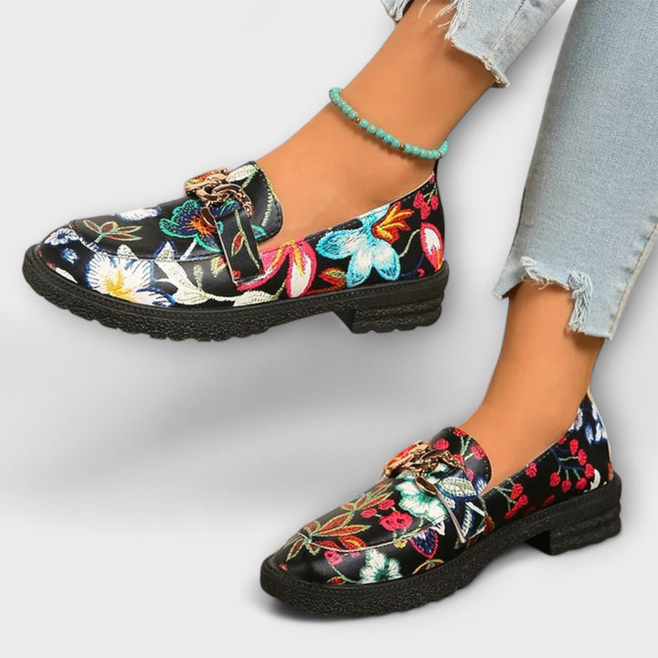 Orla – Multicolored Loafers with Floral Pattern