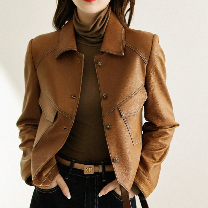 Olive | Leather Jacket for Spring