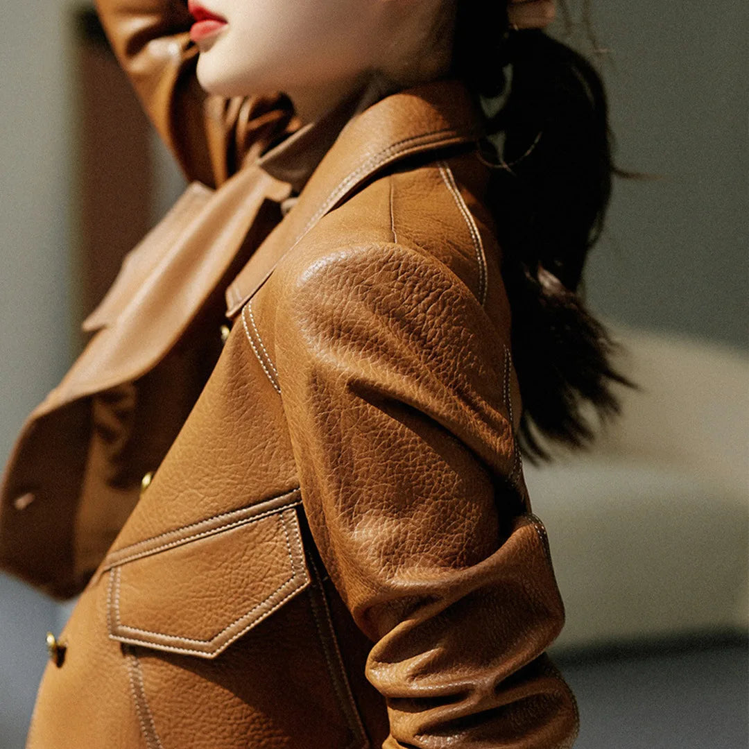 Olive | Leather Jacket for Spring