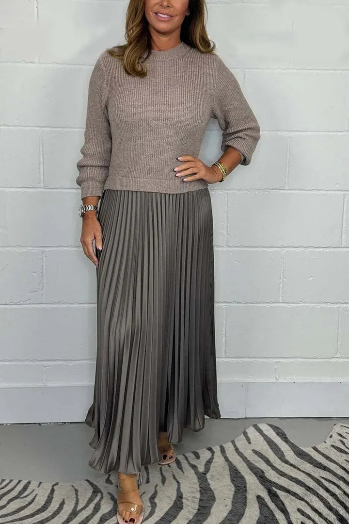 Camilla | Maxi Dress with Sweater & Pleated Skirt