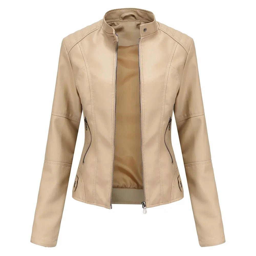 Olive | Elegant and Fashionable Leather Jacket