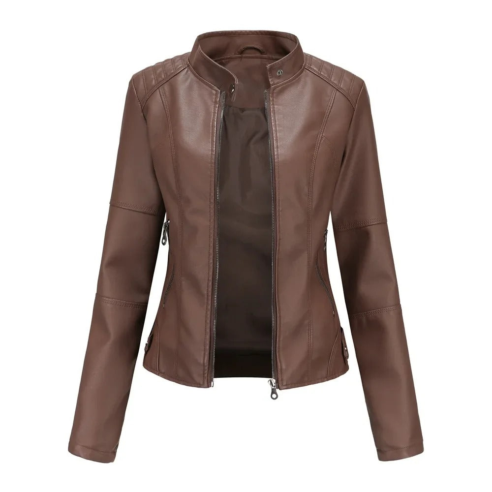 Olive | Elegant and Fashionable Leather Jacket