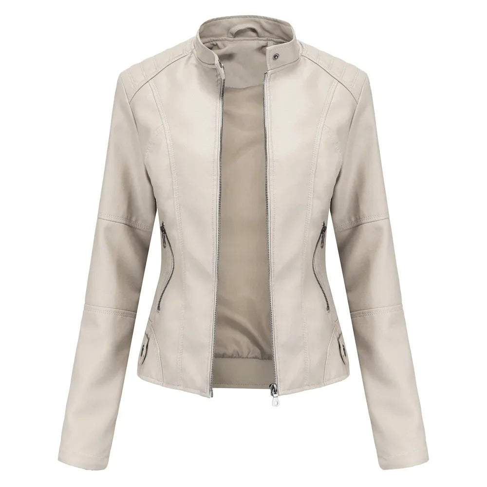 Olive | Elegant and Fashionable Leather Jacket