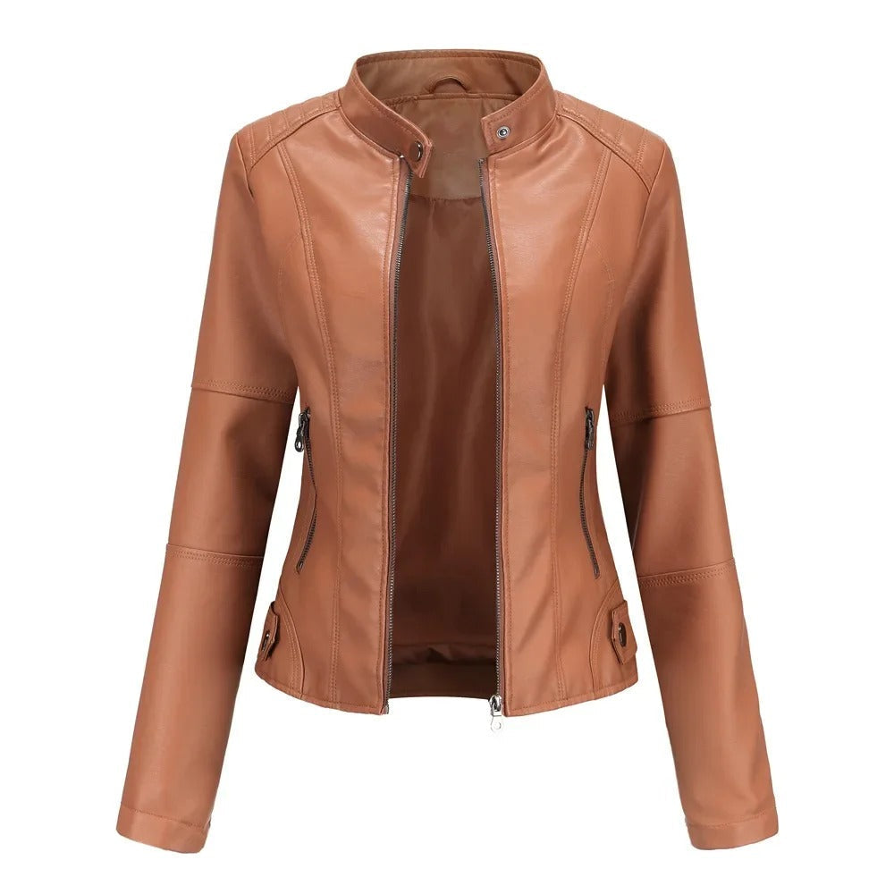 Olive | Elegant and Fashionable Leather Jacket