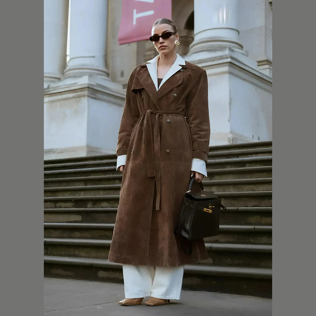 Harlow Suede Trench Coat